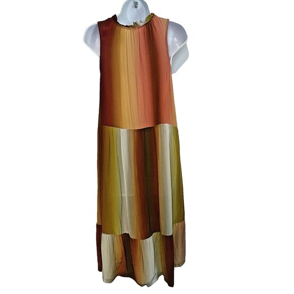 Sundance Zivah‎ Dress Small Ombre Sunset Sleeveless Pockets Tiered Beachy - Picture 3 of 8